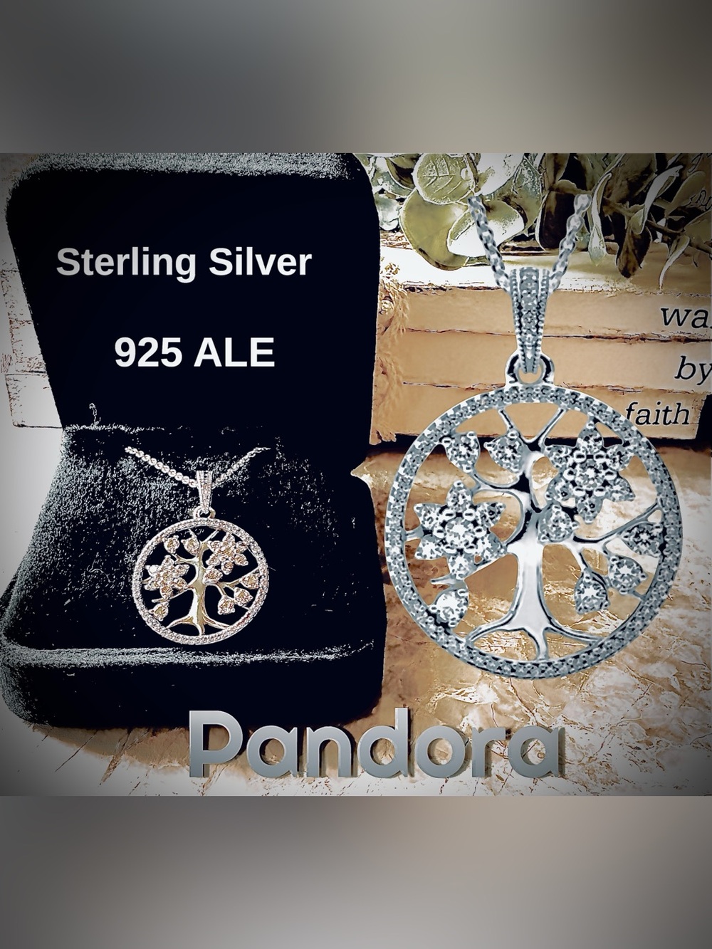 PANDORA Original Retired Tree of Life Sterling Silver with CZ Crystals EX COND